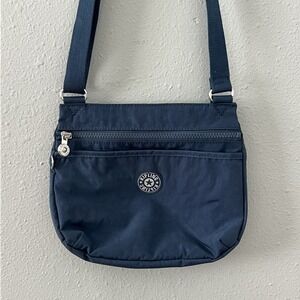 Kipling Navy Blue Nylon Crossbody Bag Lightweight Travel Organizer Purse Small